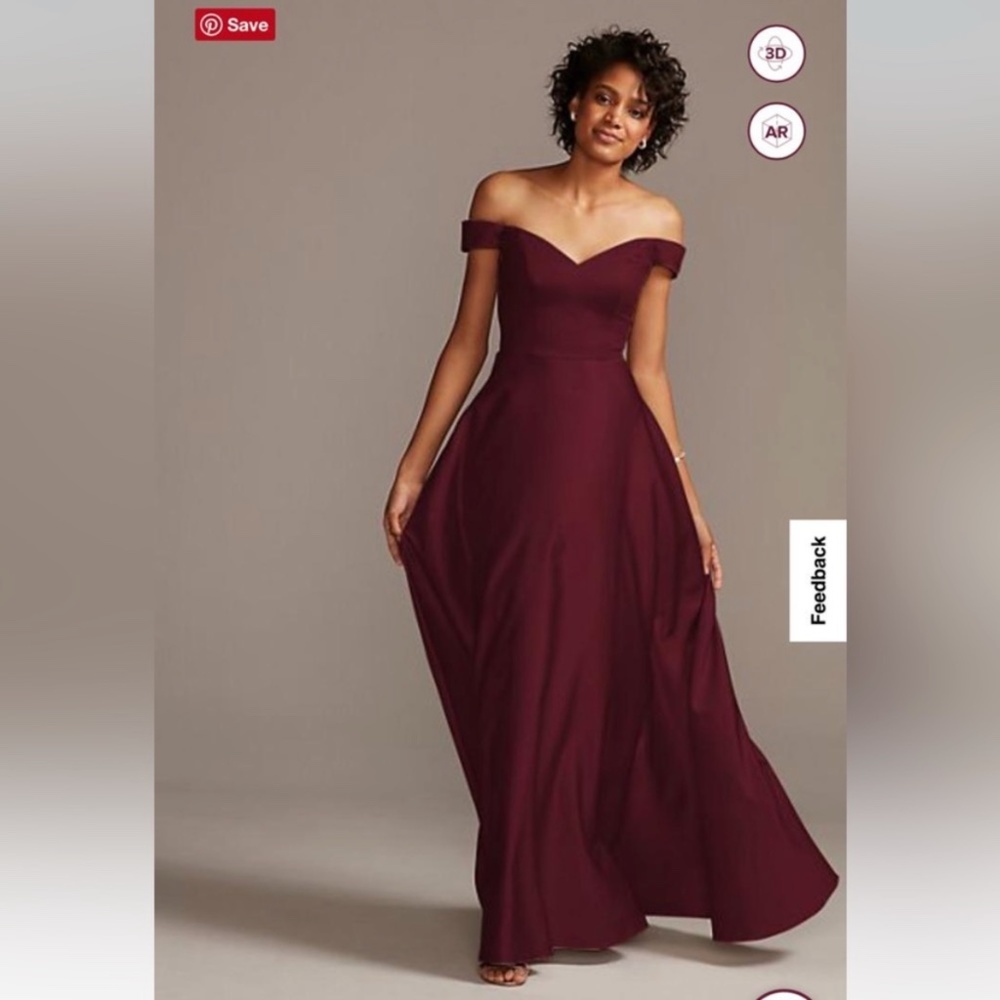 Wine Satin Bridesmaid Dress